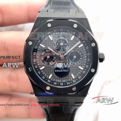 Perfect Replica Audemars Piguet Royal Oak Perpetual Calendar Watch All Black